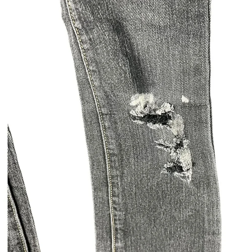 Old Navy Girls Black Boot Cut Denim Jeans Size 6 Adjustable‎ Waist Distressed